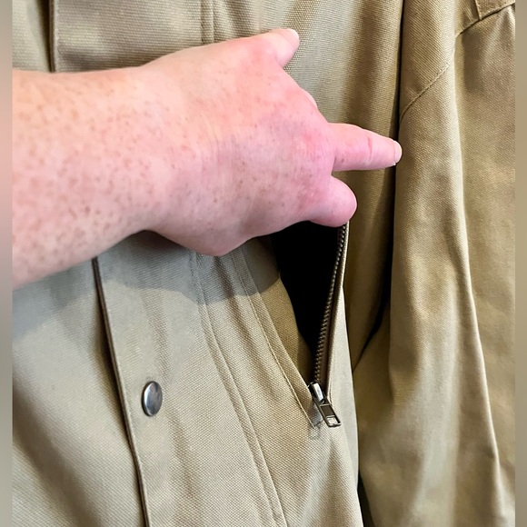 Men's Tan & Brown Military Field Style Jacket - Picture 7 of 14